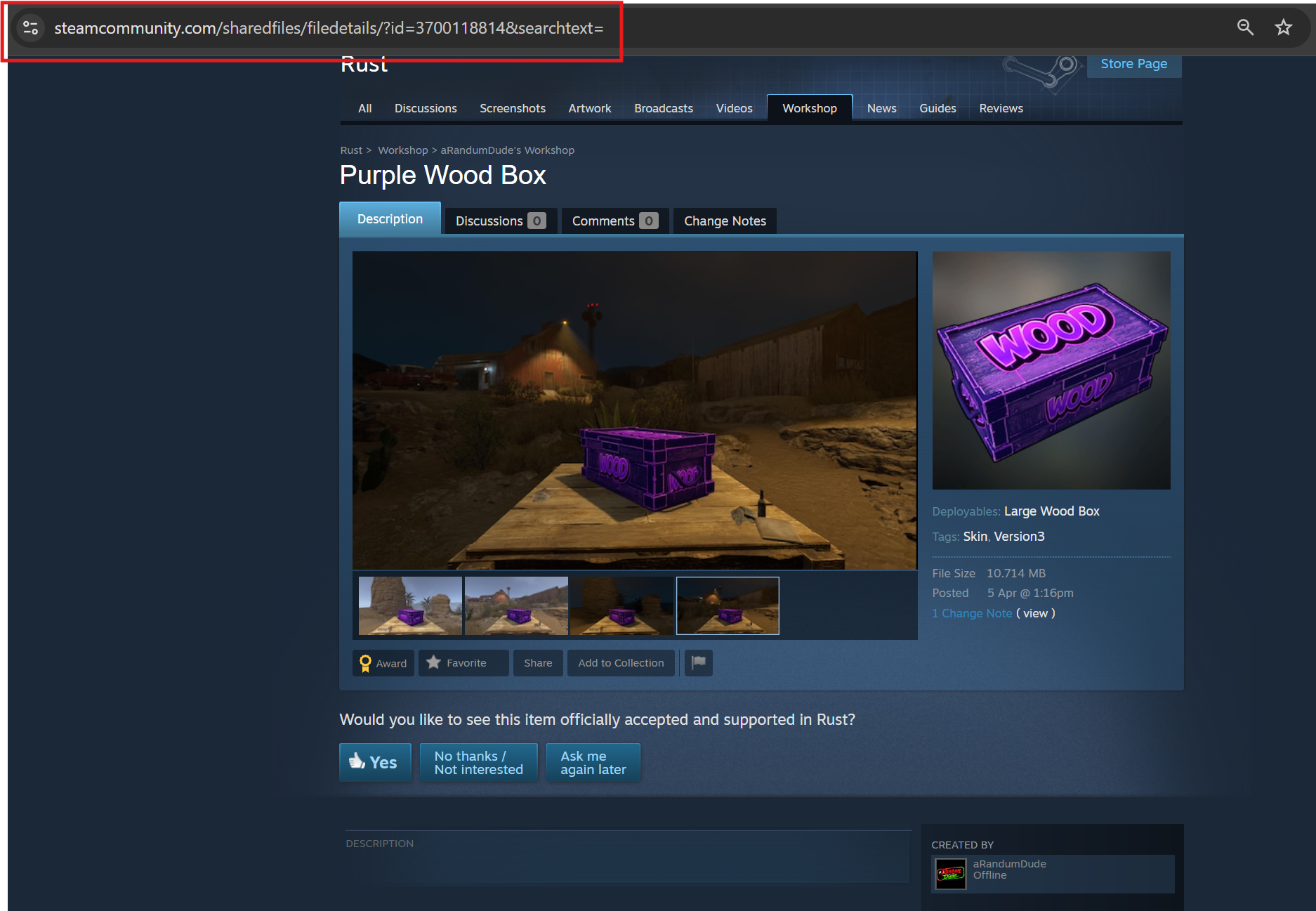 Copy the URL from the browser address bar